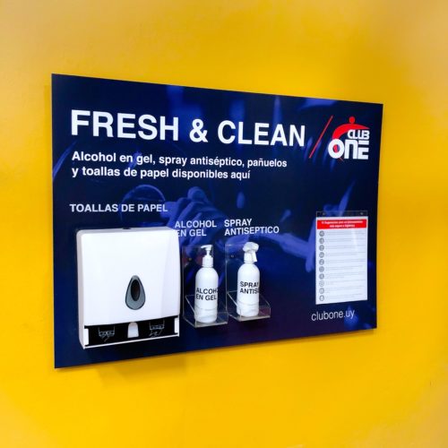 Nuestras estaciones Fresh & Clean están
Instaladas en puntos estratégicos de nuestro club y permiten una segura higienización de cualquier equipamiento o accesorio.